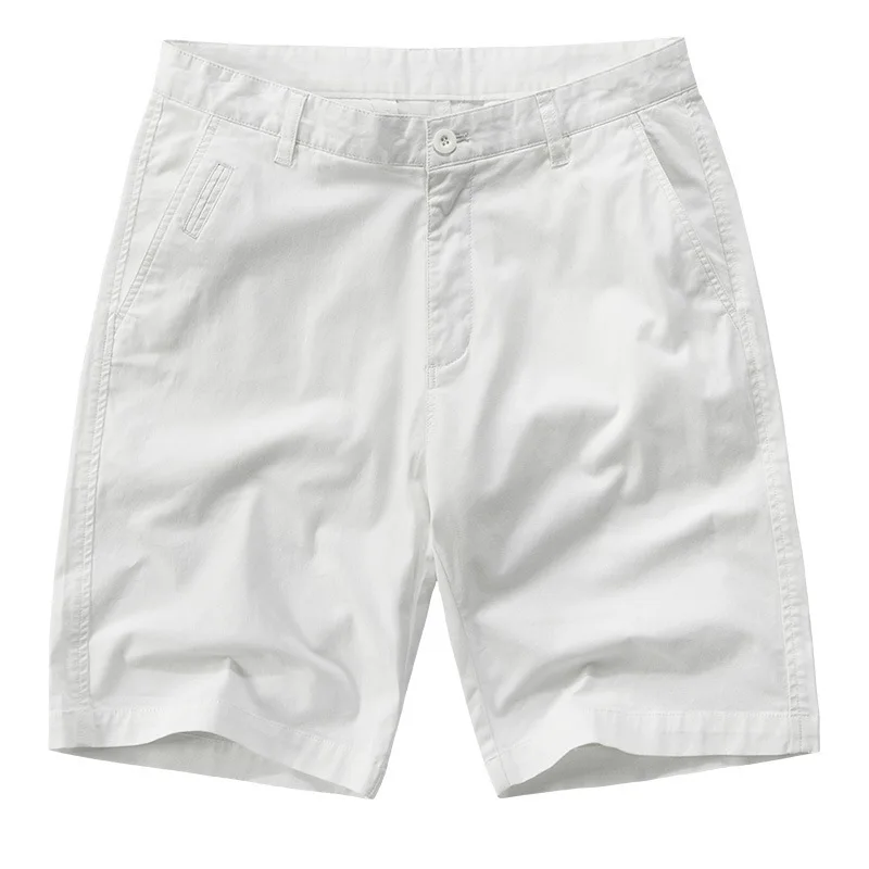 

2021 summer new enzyme wash shorts men's classic knee length solid color pants high quality plus size shorts overalls