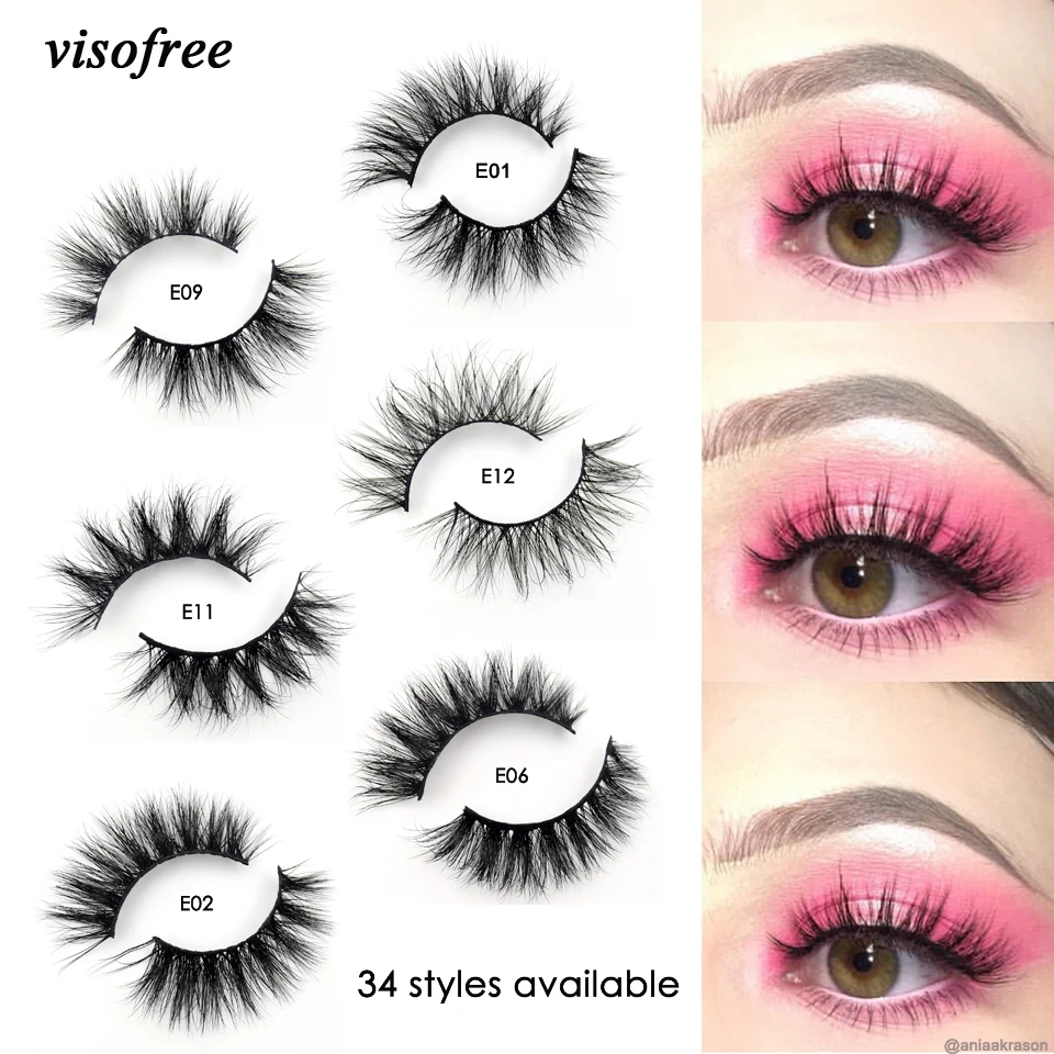 Visofree, норковые ресницы, 3D, норковые ресницы,, безжалостные ресницы, ручная работа, многоразовые натуральные ресницы, Популярные Накладные ресницы для макияжа