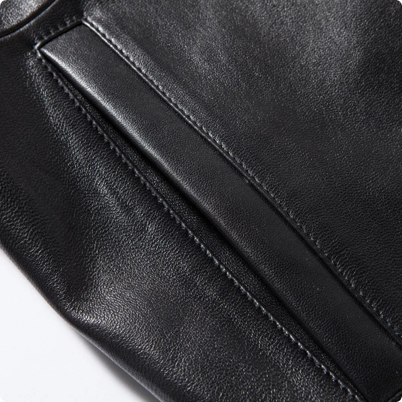 

New Arrival Mens Hooded Long Sheep Skin Genuine Leather Jackets Jaqueta De Couro Motorcycle Blouson Cuir Homme Male Coat