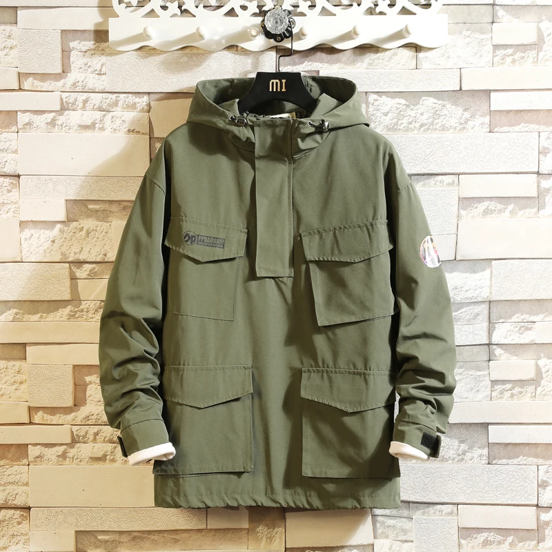 Мужская спортивная куртка с капюшоном пуловер длинными рукавами и надписью