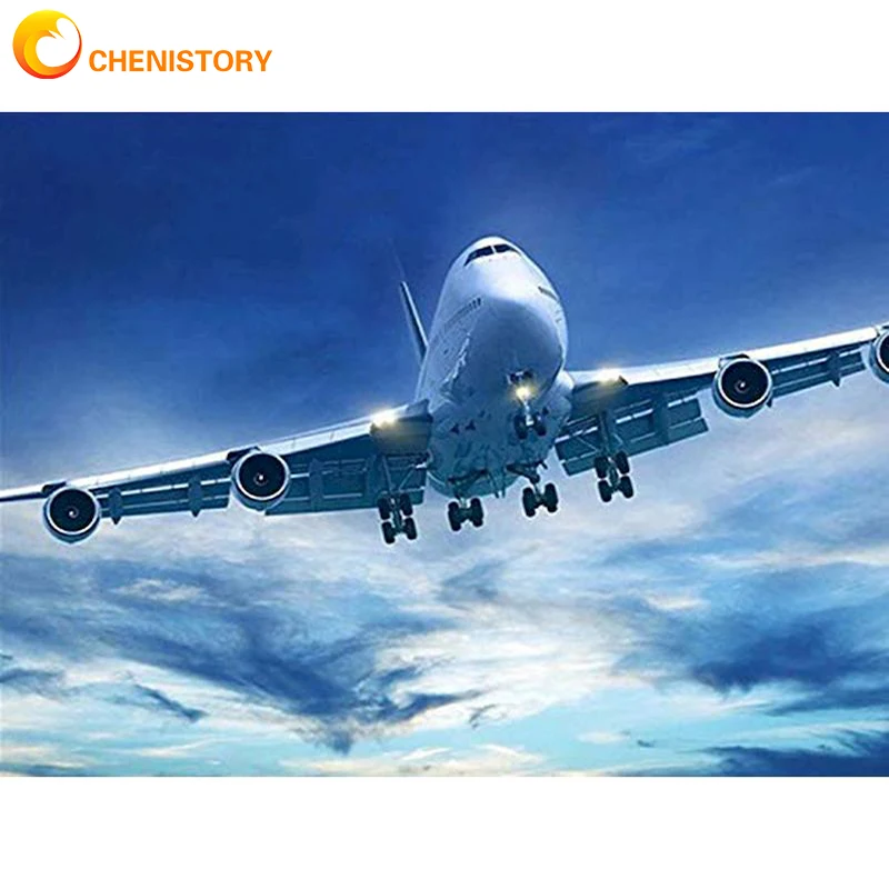 Полный авиационный самолёт CHENISTORY, алмазная живопись 5D своими руками, мозаика, пейзаж, художественный набор, украшение для дома