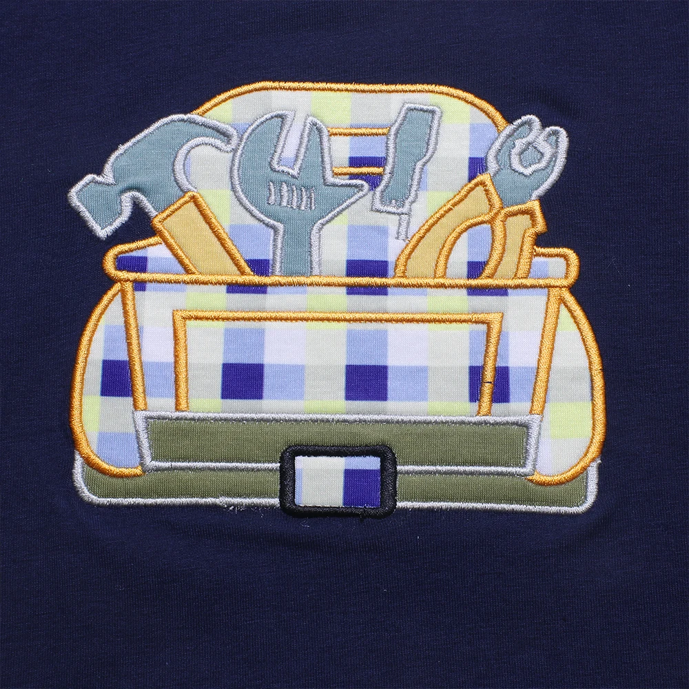 Летняя одежда темно-синий топ с коротким рукавом и желтые клетчатые шорты для