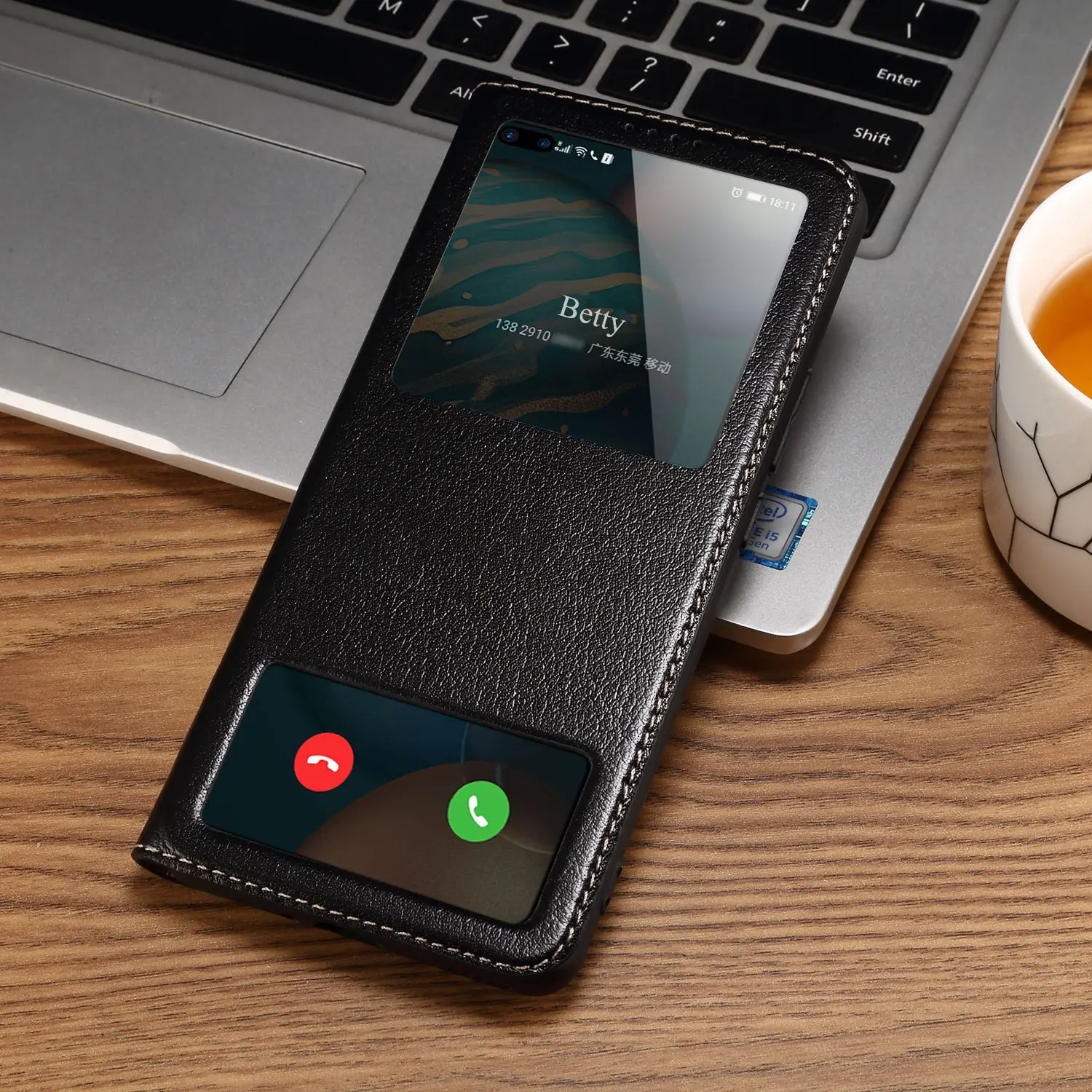 Чехол из натуральной кожи с откидной крышкой для huawei honor 9 задняя крышка окном