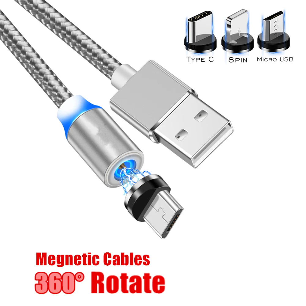 Магнитный светодиодный кабель Type C Micro USB зарядный для iPhone 11 Pro LG G6 G7 Stylus 4 Stylo 3 K4 K7 K8 K9