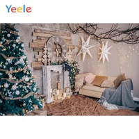 christmas tree fireplace clock star sofa baby birthday backdrop photography custom photographic background for photo studio