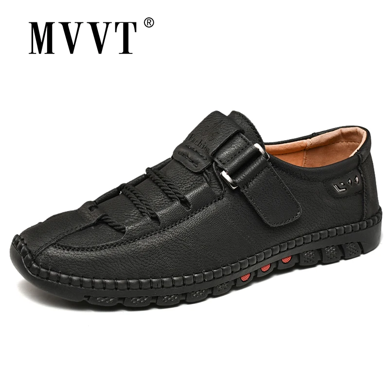 

MVVT/Мужская обувь ручной работы; повседневная обувь из спилка; мужские лоферы на липучке; Tenis Masculino; обувь на плоской подошве