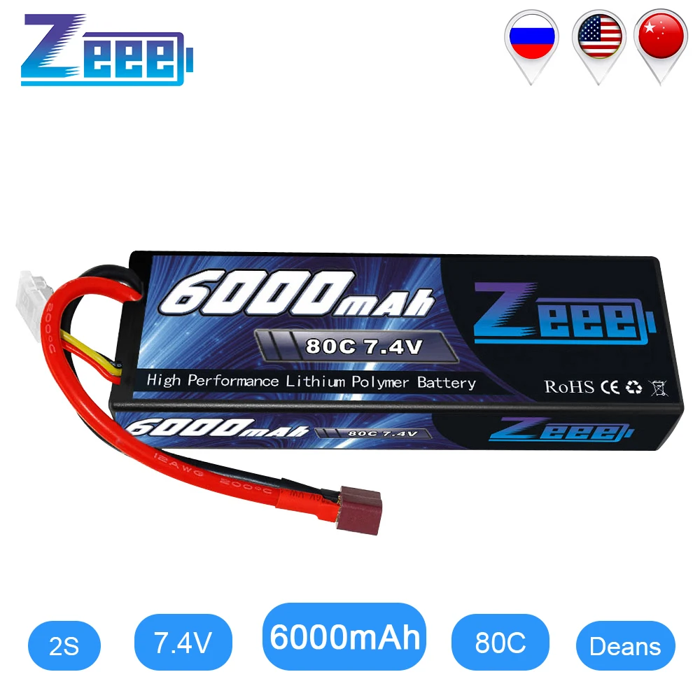 Zeee 6000 мАч RC LiPo батарея для RC 2S 80C LiPo 7,4 В с декантами T Разъем для RC автомобиля грузовик Танк Losi Traxxas Slash Truggy