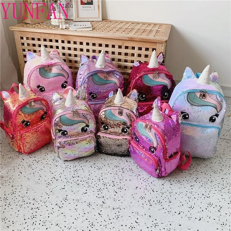

Единорог блесток школьный разноцветная, Детская школьные сумки для девочек Школьный рюкзак Mochila Escolar книга школьная сумка для подростков студентов