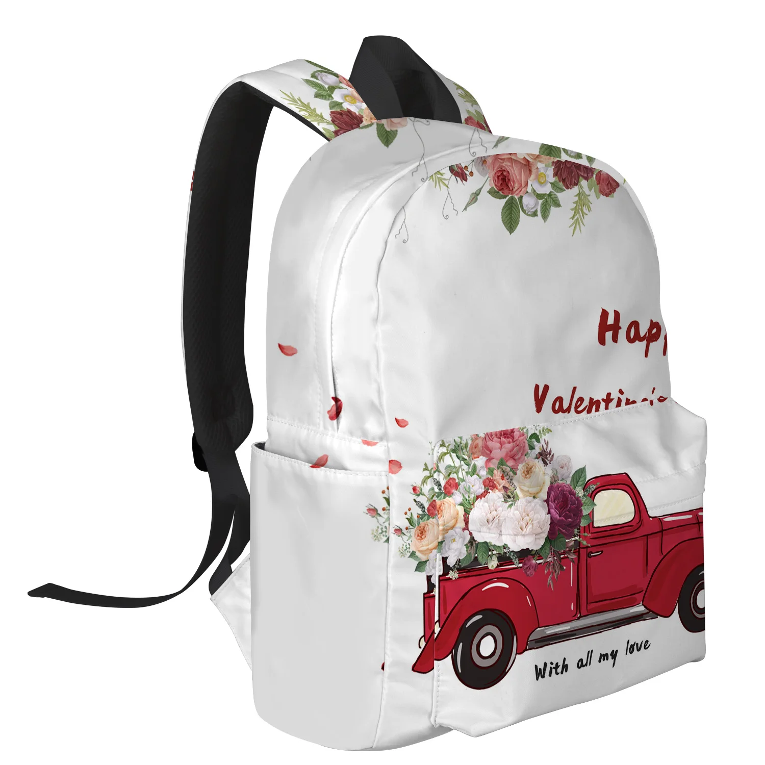 Автомобильный рюкзак с надписью Love Balloons Roses Happy White Background для подростков дорожные