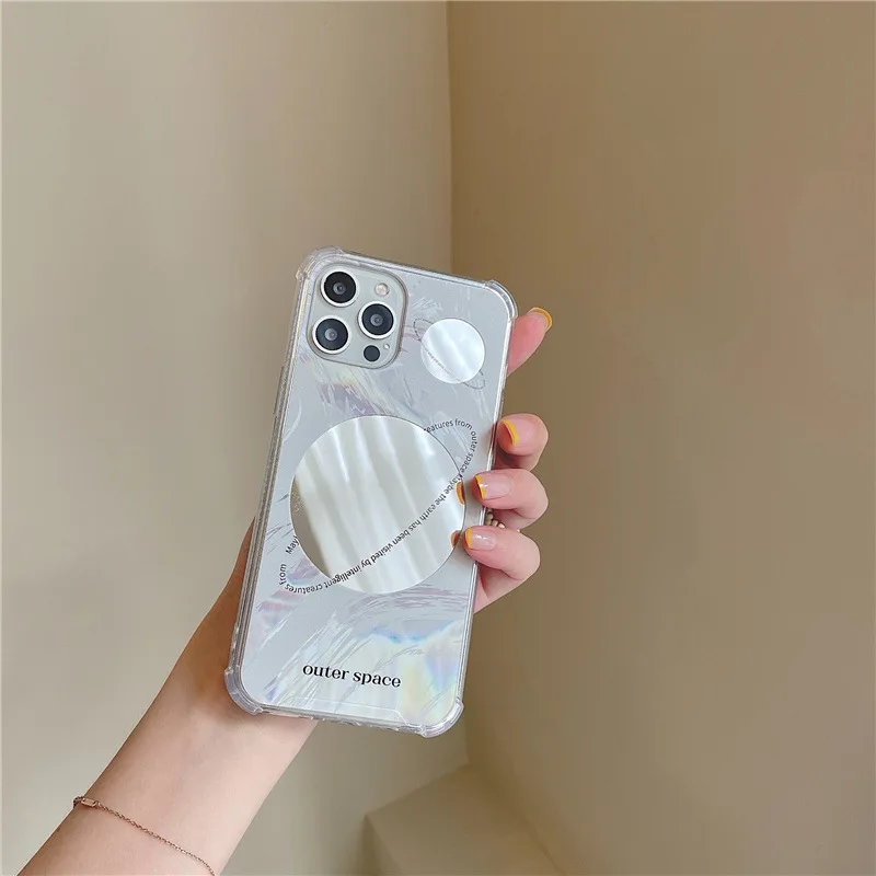 Ins креативный зеркальный чехол с планетой для телефона Iphone 12 Pro Max 11 7 8 Plus X XS XR SE 2020