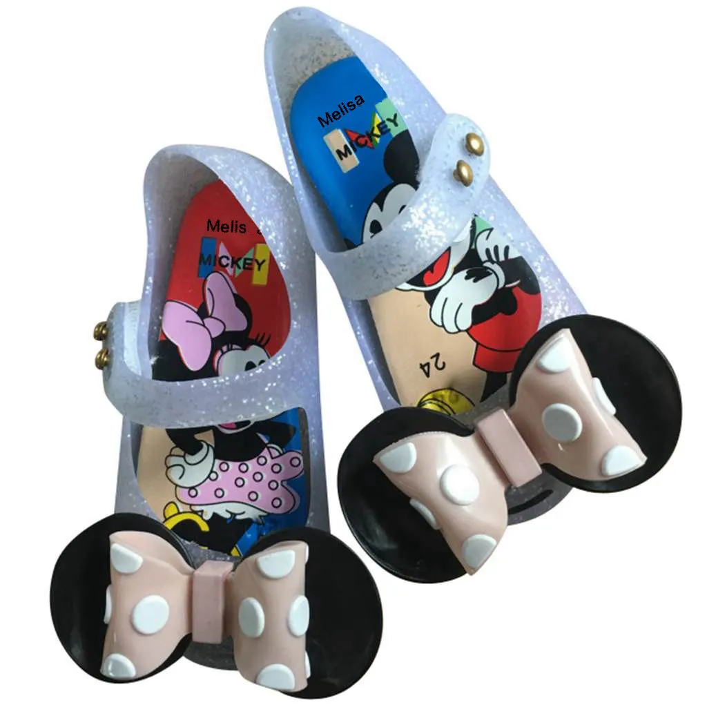 

Mini Mlsa Mouse Twins Kids Sandals 2021 New Winter 2 Layer Bow Jelly Shoes Soft Comfort Shoe Girl Sandal Toddler