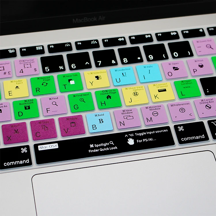 HRH для Mac OSX ярлыки силиконовый чехол клавиатуры ноутбука Кожа MacBook новейший Air 13