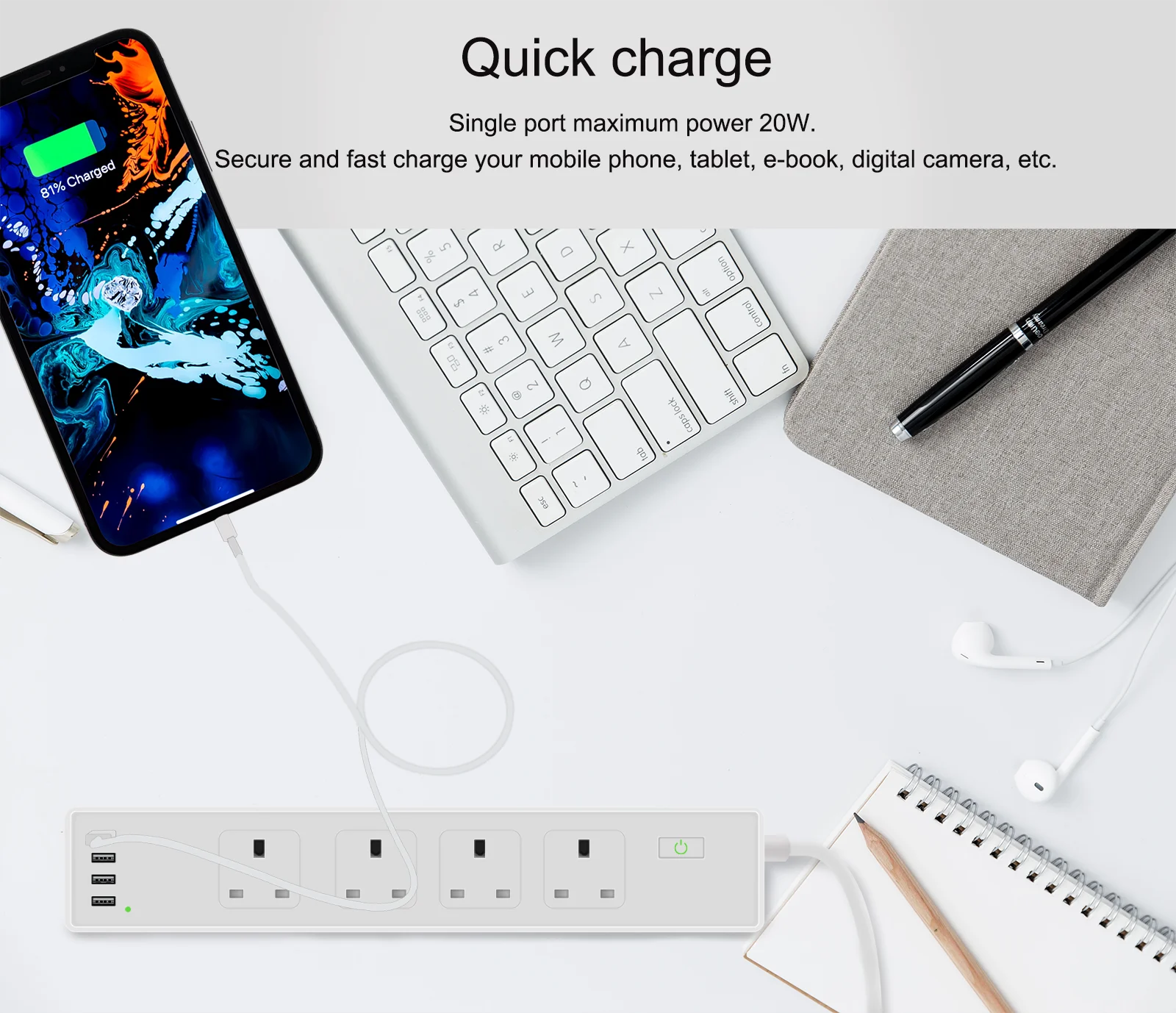 Wifi Smart power Strip 4 умная розетка Великобритания с 4 usb-портом Tuya App голосовое Беспроводное дистанционное управление работает с Alexa Google Home