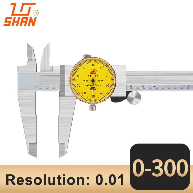 shan 0-300 0.01mm Штангенциркули 0-150 мм 0,01 мм 0-200 300 мм Высокоточный промышленный штангенциркуль из нержавеющей стали ударопрочный измерительный инструмент - Цвет: shan 0-300 0.01mm