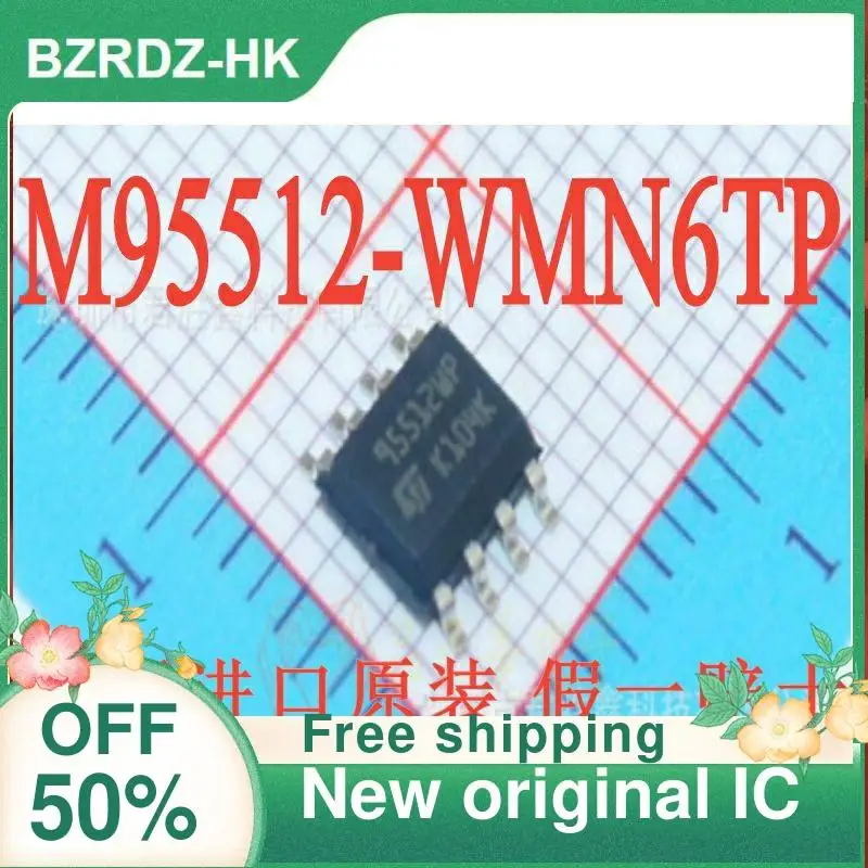 

2-10PCS/lot EEPROM M95512-WMN6TP 95512WP SOP-8 512KBIT New original IC