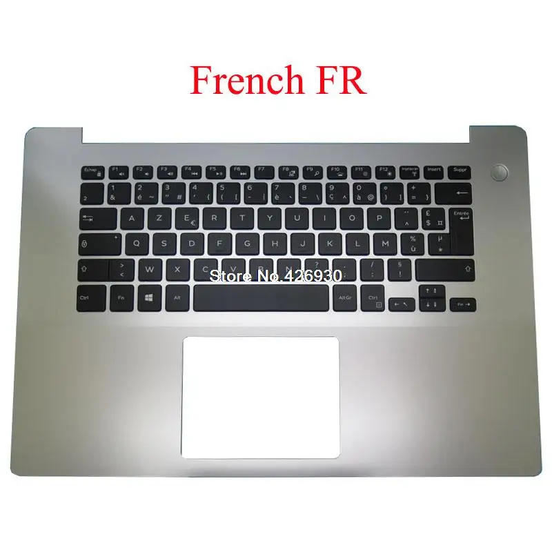 Laptop Palmrest For DELL For Inspiron 5580 5585 0K8HH4 K8HH4 0HP3PY HP3PY 0XT01X XT01X 0R4PXX 0XDF09 backlit French FR keyboard
