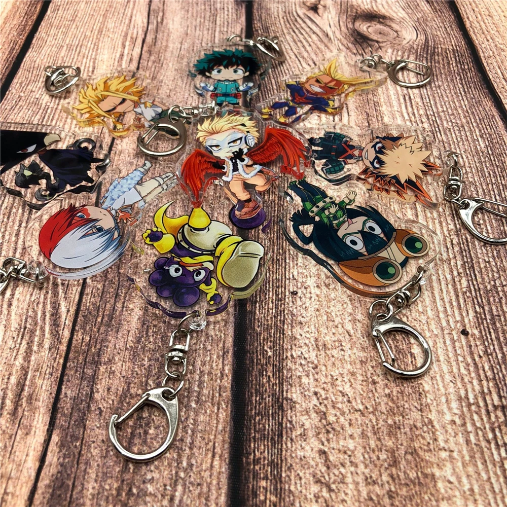 Anime My Hero Academia Midoriya Izuku Hawkes Keychain Badge Todoroki Shoto Cartoon Cosplay Props Accessories