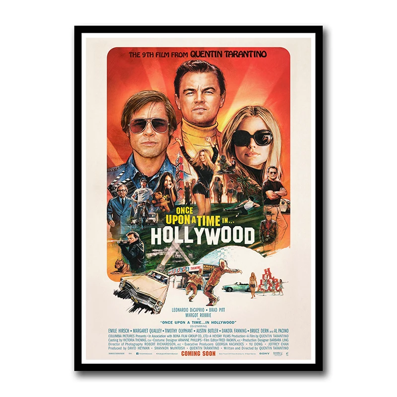 Quentin Tarantino Once Upon A Time в Голливуде бумажные плакаты с покрытием, настенные плакаты, художественная живопись для дома и комнаты, бескаркасная - Цвет: Светло-зеленый