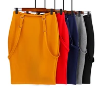 large size women professional skirts stretch high waist hip strap skirt office lady hippie skirts y2k red yellow black skirt