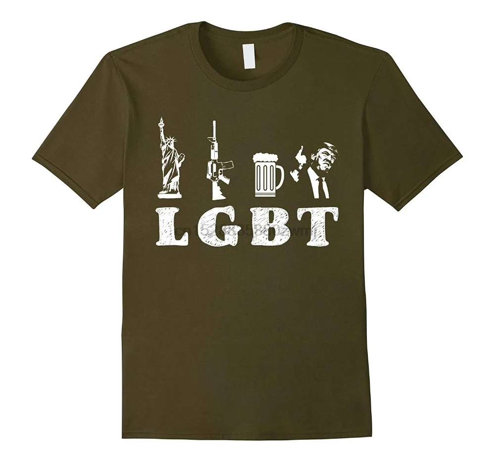 

Liberty Guns Beer Trump T-Shirt - Funny Lgbt Trump 2019 Fashion Short Sleeve Printed Round Men Cheap Price Custom Made T Shirts