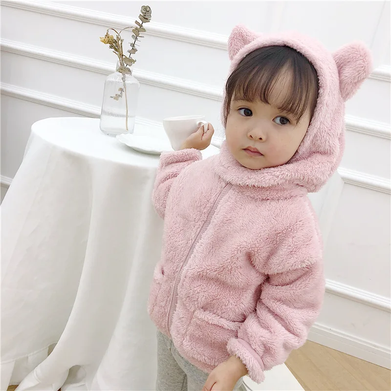 D1368 pink INS/Высококачественная Детская куртка с заячьими ушками для мальчиков и девочек; сезон осень-зима; Лидер продаж; детская верхняя одежда с милым кроликом; детская одежда; D0487 - Цвет: D1368 pink