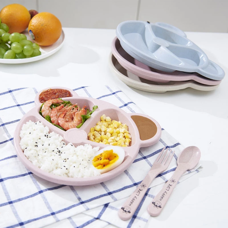 

3 Pcs/set Baby silicone plate Kids Bowl Plates baby feeding silicone bowl baby silica gel dishes kids tableware