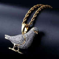 mens new inlaid zircon dove shaped pendant necklace trend luxury exquisite atmosphere animal shaped jewelry gift accessories