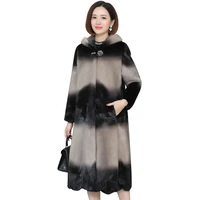 2021 winter whole mink coat womens fashion slim medium long knee slim plus size hooded pike coats fur mink fur mink overcoat