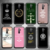 law student lawyer judge accessories phone cases for redmi 9a 9 8a 7 6 6a note 9 8 8t pro max k20 k30 pro