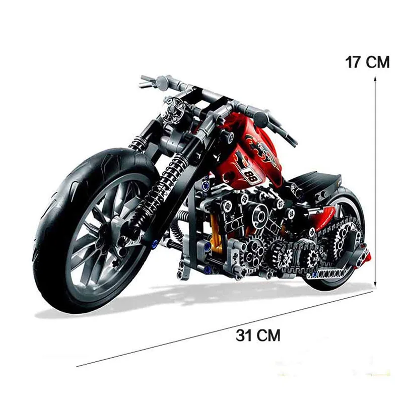 Новинка 378 шт Строительный блок Technic модель мотоцикла Exploiture для Harley транспортное