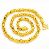 new colar punk hiphop vintage 24k gold dragon head long beads chain men necklace boy jewelry