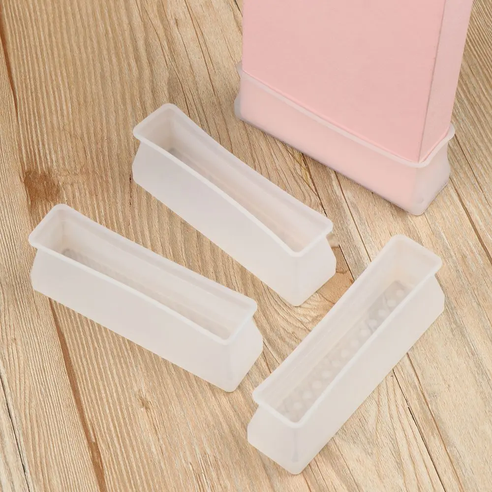 

4pcs Silicone Anti slip Chair Leg Caps Furniture Floor Protector Pad Thick Rectangular Feet Cover Wood Sofa Table Bed Mute Solid