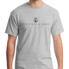 Футболка Steinway and Sons с логотипом пианино, серая мужская футболка с круглым вырезом и коротким рукавом, модная футболка, топы, одежда