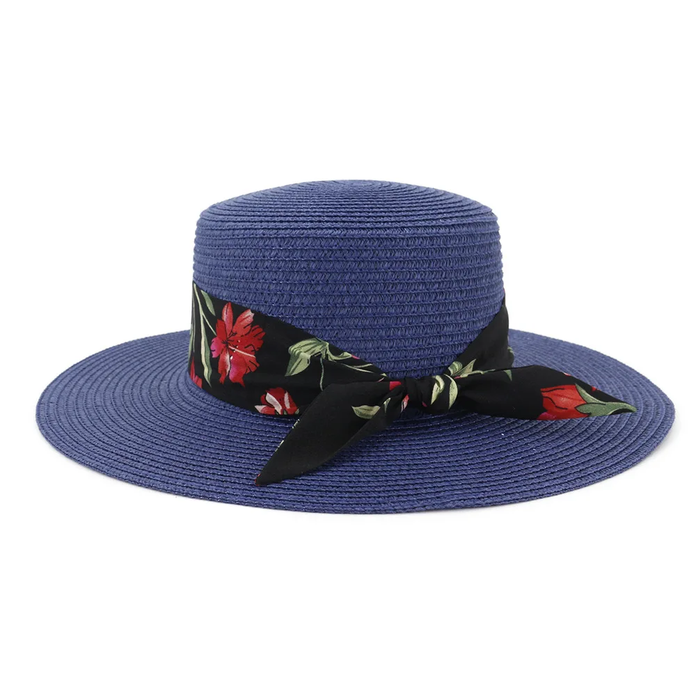 Летняя новая шляпа от солнца с цветами и лентой модная для путешествий
