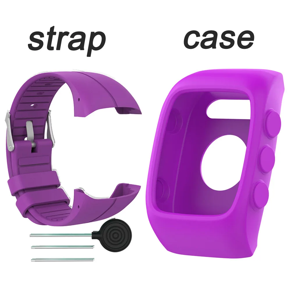 Purple Для Polar M430 M400 силиконовый ремешок на запястье браслет противоударный мягкий ТПУ защитный чехол Чехол замена ремешок для часов - Цвет ремешка: Purple