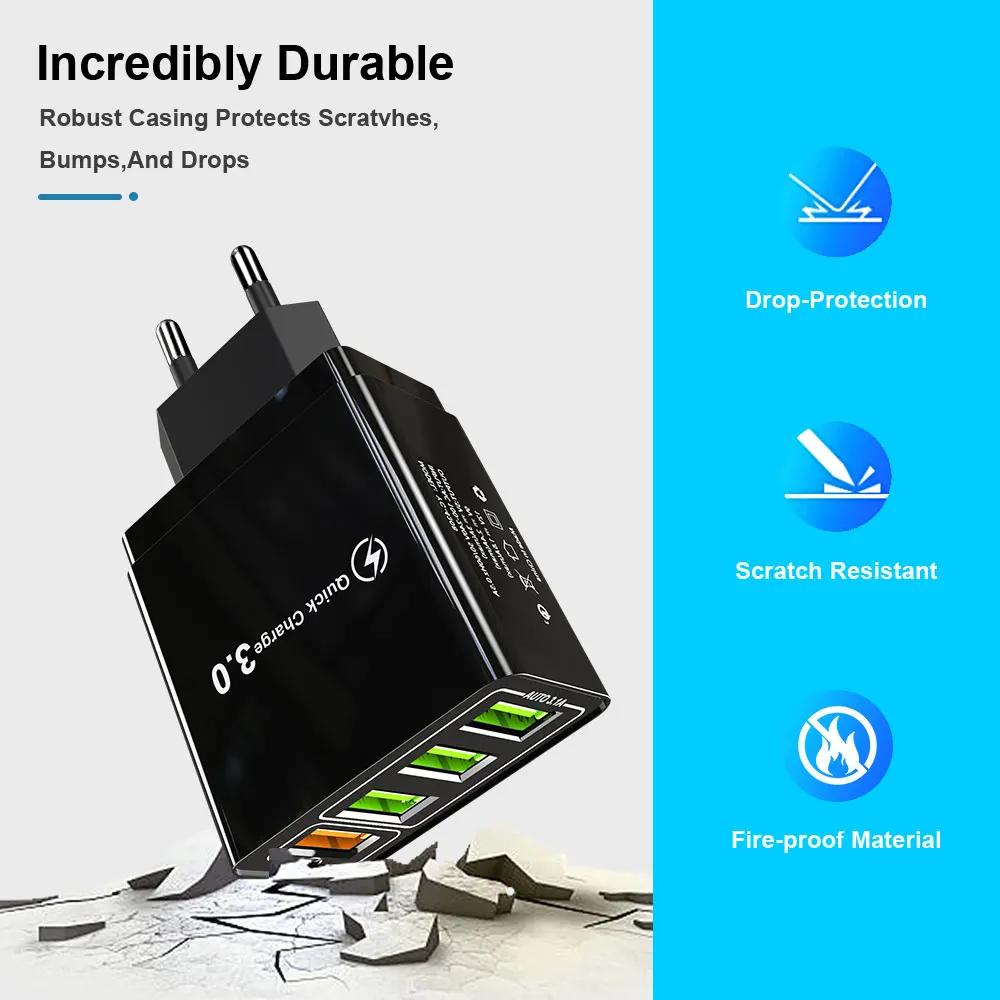 30 Вт Quick Charge 5V 3.1A QC 3 0 USB зарядное устройство для iPhone X 11pro Samsung A50 A30 Huawei Xiaomi Note 7 8