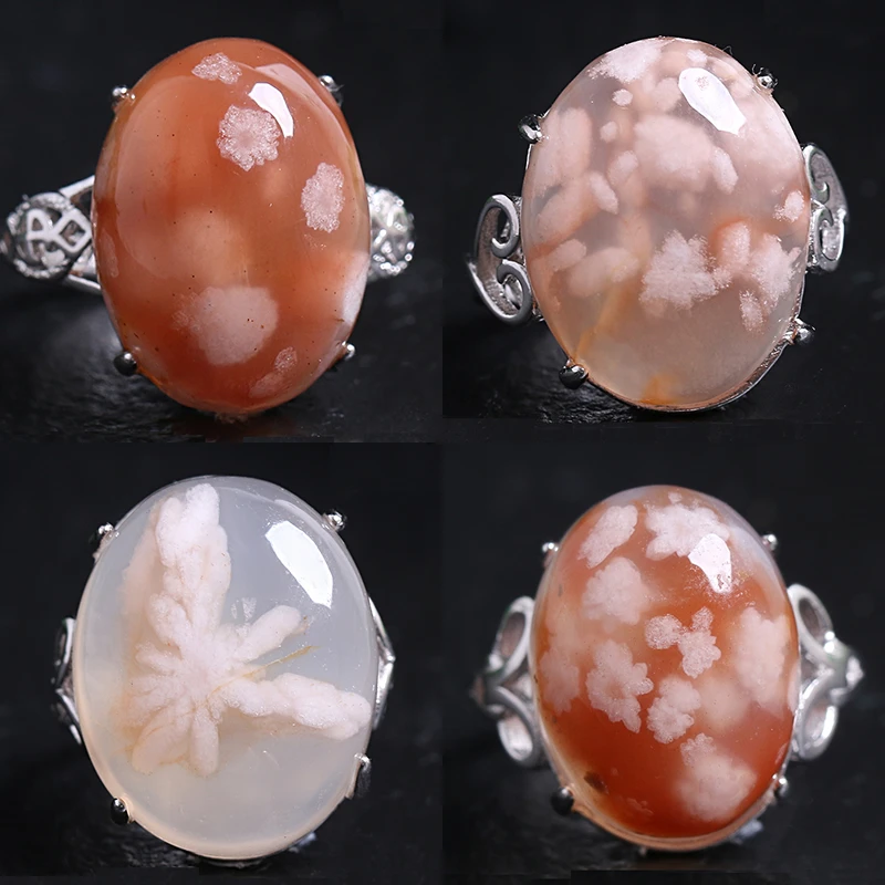 Женское кольцо с нефритом из серебра 925 пробы вишневым агатом натуральным