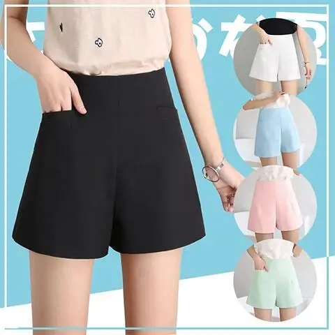Women Summer New High-waist Shorts Chiffon Broad Leg Thin Loose Large Size Office Ladies Suit Casual A-line Hot | Женская одежда