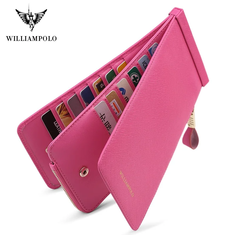 WilliamPolo Для женщин продукта длинный кошелек держатель для карт Простой Большой