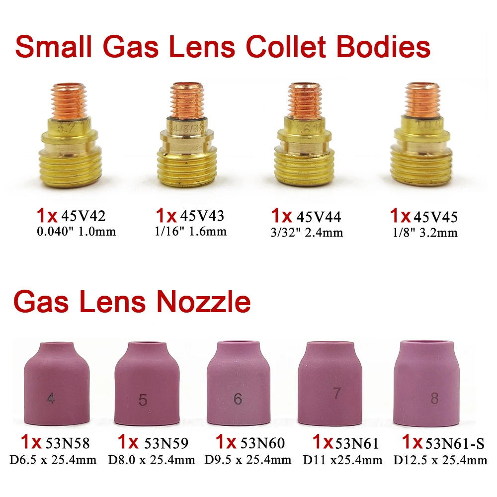 17Pcs TIG Welding Torch Stubby Gas Lens Accessory Kit Set For WP9/WP20/WP25 Spares Durable Practical Accessories | Инструменты