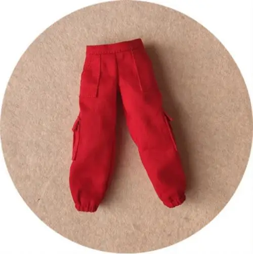 red pant Кукла Blyth одежда комбинезоны брюки сетка футболка пальто для OB24, Licca, Pullip, Barbies, Blyth Брюки Одежда для 1/6 кукла аксессуары - Цвет: red pant