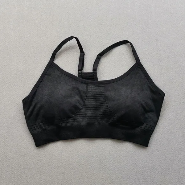 Black top Бесшовный комплект для йоги, женская одежда для фитнеса, спортивный бюстгальтер с высокой талией, леггинсы для спортзала, женские спортивные костюмы из 2 предметов - Цвет: Black top