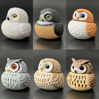 cute owl gashapon toys 6 type creative lovely action figure desktop decoration ornament toys children gifts