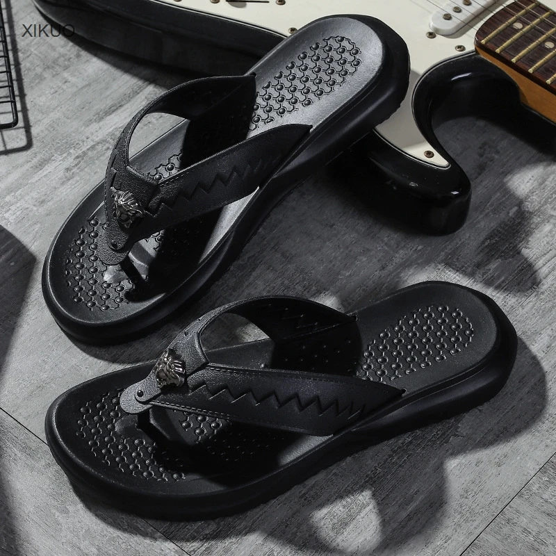 

Men's slippers wear Korean beach herringbone slippers in summer