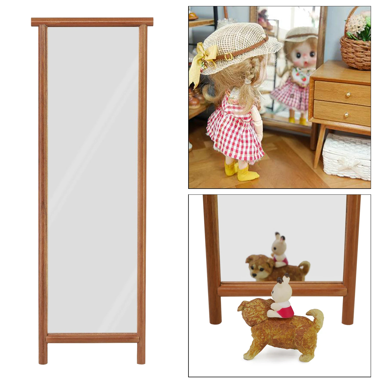 

1/6 Mini Doll Fitting Room Decoration Dressing Mirror Dollhouse Furniture