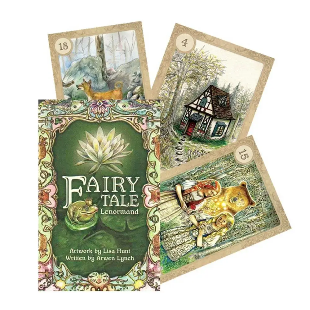 

38pcs Fairy Tale Lenormand Tarot Cards Family Holiday Party Playing Cards English Tarot Deck Board Games Set E-BOOK for kids 40P