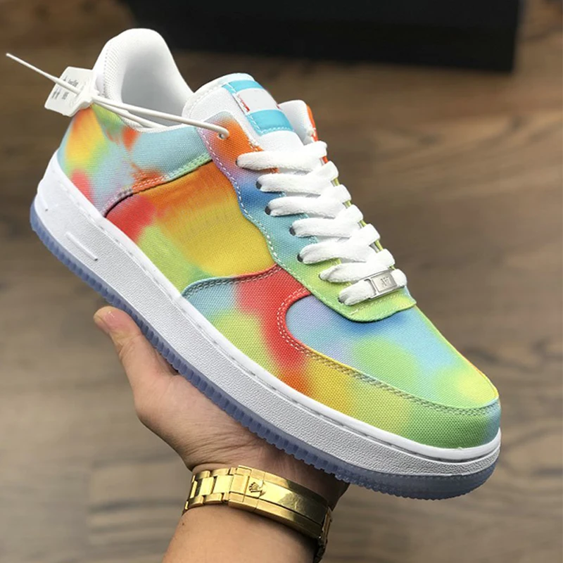 

2020 AF1 Normal quality Volt Green Low Running Shoes Mesh Upper Mens Women Fashion Leading TOP Designer Casual Shoes no box