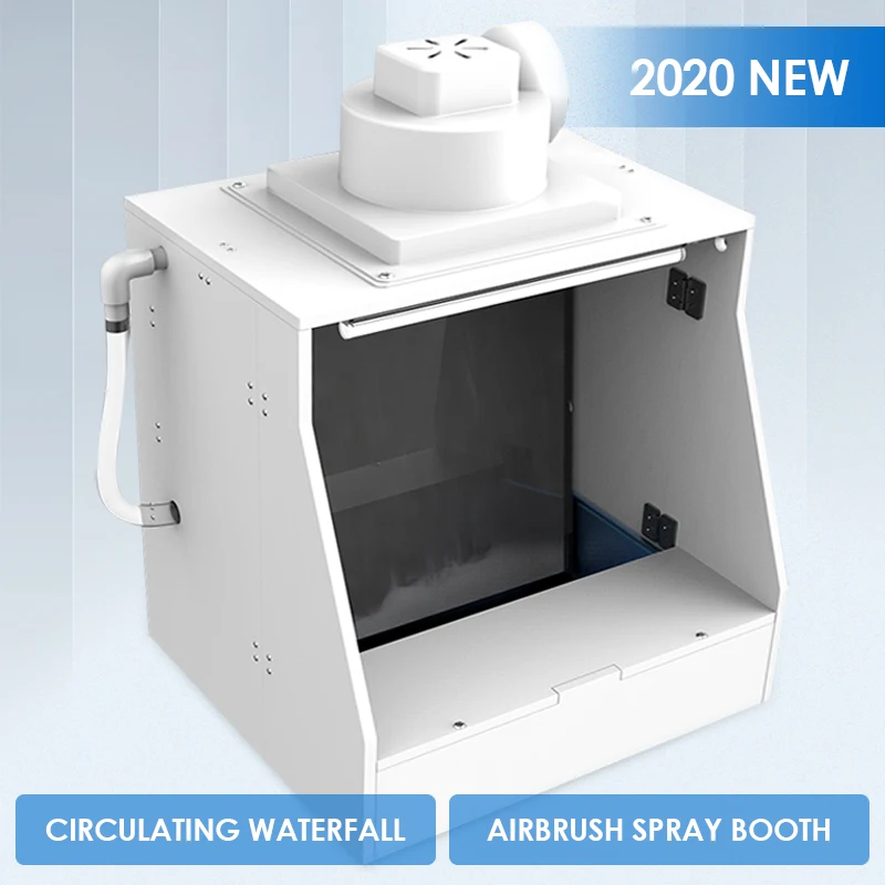 

Airbrush Spray Booth With Painting Circulating Waterfall Airbrush Lighted Portable Hobby Airbrush Spray Booth With LED Lighting