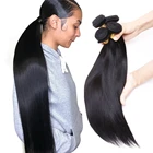 Бразильские пряди волос, прямые 100% человеческие волосы, 28, 30, 40 дюймов, 1, 3, 4 длинные пучки волос, натуральный цвет, неповрежденные волосы для наращивания