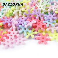 14mm 100200300500pcs snowflake acrylic beads spacer beads for diy jewelry necklace bracelet accesories mixed color